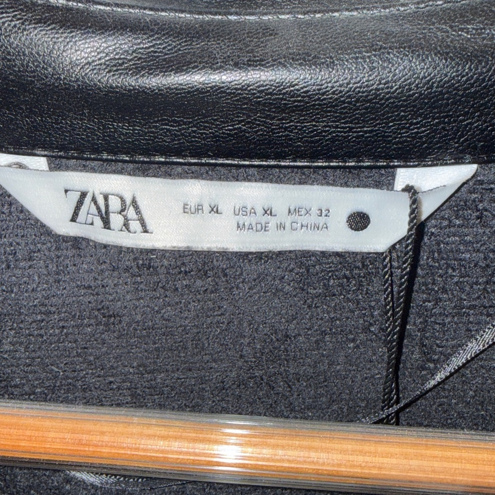 ZARA Faux Leather Button Down Shirt - Picture 6 of 6